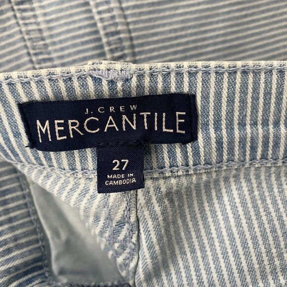 J Crew Mercantile Jeans Womens 27 Blue Striped Skinny High Rise Nautical Preppy - Picture 6 of 10